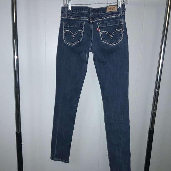 Levi's 524 Too Super Low jeans Sz 5 M vintage denim decorative stitching Y2K - Picture 5 of 9